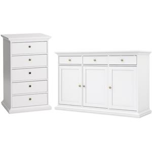 home square sonoma 2 piece furniture set with lingere chest & sideboard in white