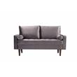 Home Square 2 Piece Mid-Century Velvet Living Room Loveseat Set in Gray