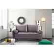 Home Square 2 Piece Mid-Century Velvet Living Room Loveseat Set in Gray