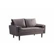 Home Square 2 Piece Mid-Century Velvet Living Room Loveseat Set in Gray