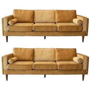 Home Square 88&quot 2 Piece Mid-Century Modern Velvet Sofa Set in Turquoise