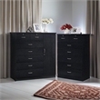Home Square Hodedah 2 Piece 7 Drawer Wood Chest Set with Locks in Black
