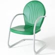 Home Square Griffith 2 Piece Metal Patio Chair Set in White & Grasshopper Green
