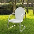 Home Square Griffith 2 Piece Metal Patio Chair Set in White & Grasshopper Green
