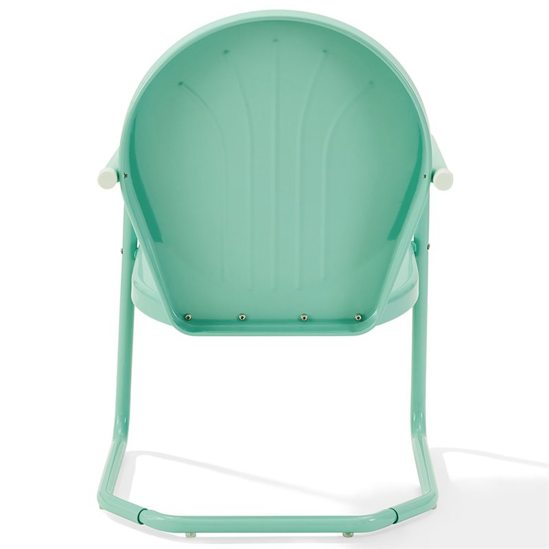 Home Square Griffith 4 Piece Metal Patio Chair Set in Aqua & Grasshopper Green