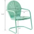 Home Square Griffith 4 Piece Metal Patio Chair Set in Tangerine and Aqua