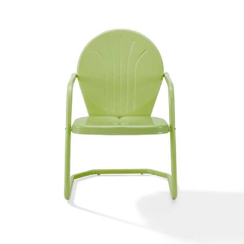 Home Square 4 Piece Metal Patio Chair Set in Key Lime and Grasshopper Green