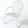 Home Square Griffith 4 Piece Metal Patio Chair Set in White & Sky Blue
