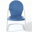 Home Square Griffith 4 Piece Metal Patio Chair Set in White & Sky Blue