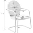 Home Square Griffith 4 Piece Metal Patio Chair Set in White & Sky Blue