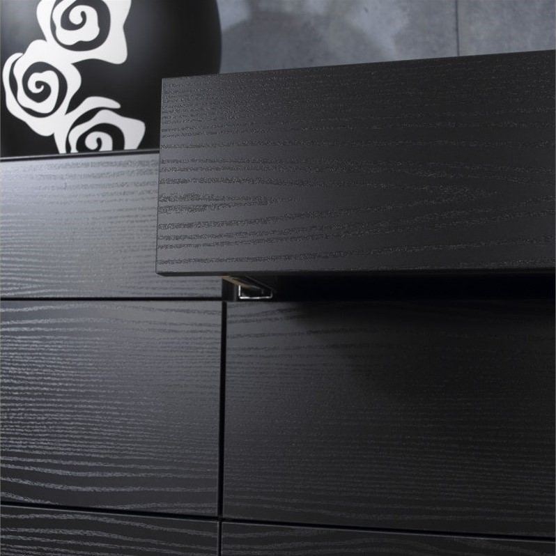 Home Square 2 Piece Furniture Set with Dresser and Chest in Black Woodgrain
