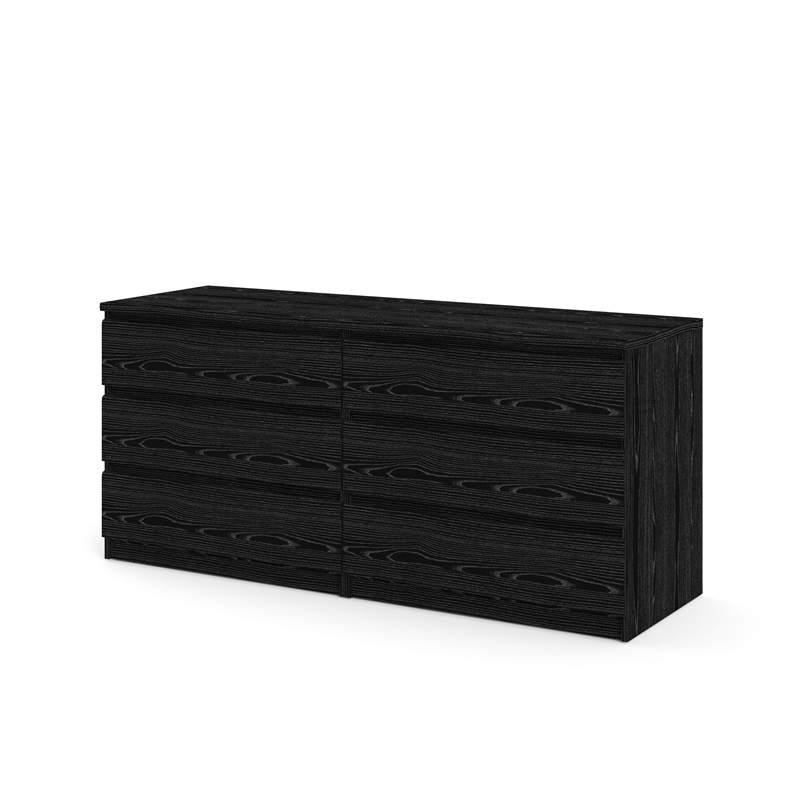 Home Square 2 Piece Furniture Set with Dresser and Chest in Black Woodgrain