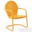 Home Square Griffith 2 Piece Metal Patio Chair Set in Tangerine and White
