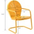 Home Square 4 Piece Metal Modern Patio Chair Set in Tangerine and Key Lime