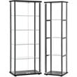 Home Square 2 Piece Glass Curio Cabinet Set with 4 Shelf and 5 Shelf in Black