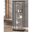 Home Square 2 Piece Glass Curio Cabinet Set with 3 Shelf and 5 Shelf in Black