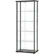 Home Square 3 Piece Glass Curio Cabinet Set - 3 Shelf 4 Shelf and 5 Shelf Black