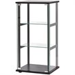 Home Square 3 Piece Glass Curio Cabinet Set - 3 Shelf 4 Shelf and 5 Shelf Black