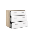 Home Square 3 Piece Set with Chest and 2 Nightstands in Oak Structure/White