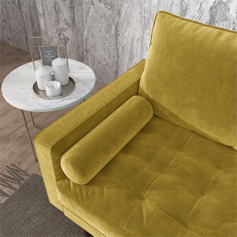 Home Square 2 Piece Velvet Living Room Loveseat Set in Goldenrod