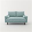 Home Square 2 Piece Velvet Living Room Loveseat Set in Grayish Cyan