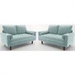 Home Square 2 Piece Velvet Living Room Loveseat Set in Grayish Cyan
