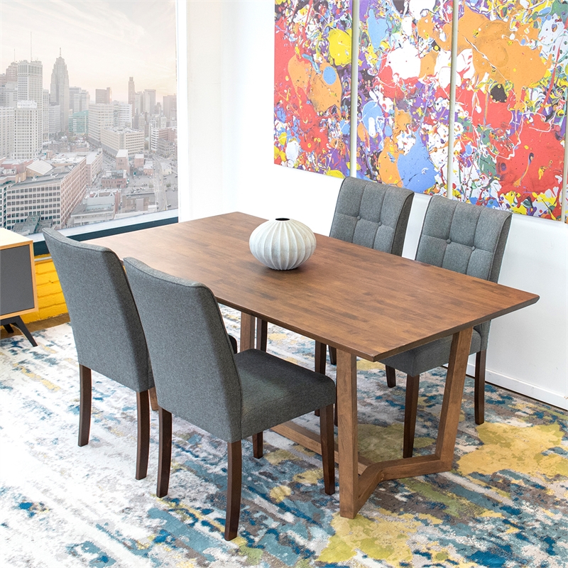 Home Square 3 Piece Furniture Set with Dining Table and 2 Benches