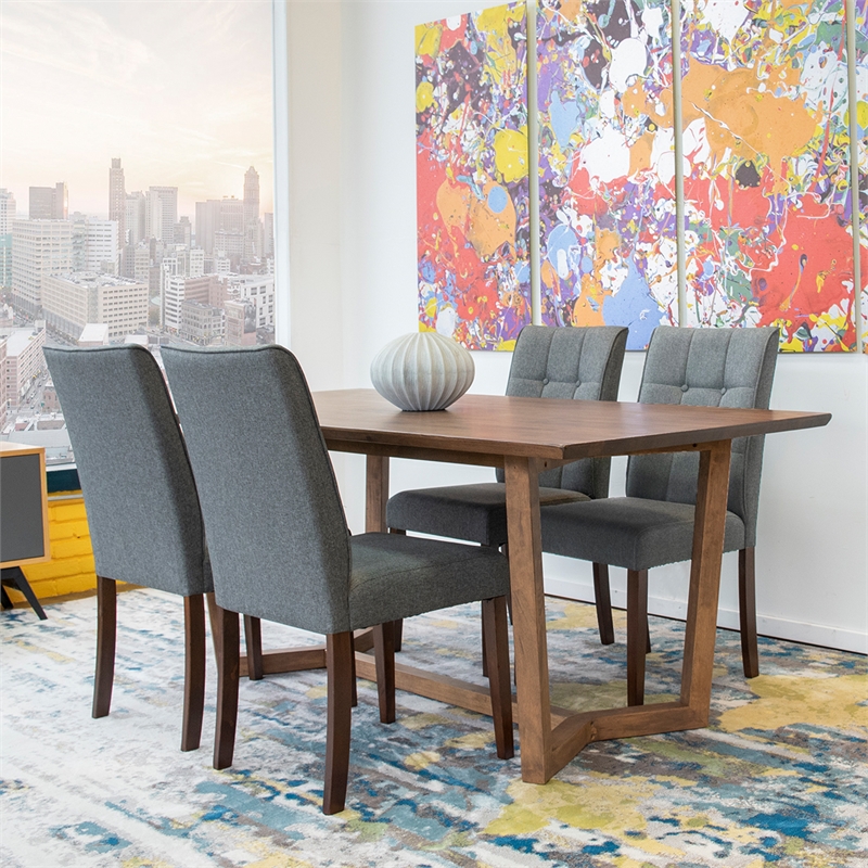 Home Square 3 Piece Furniture Set with Dining Table and 2 Benches