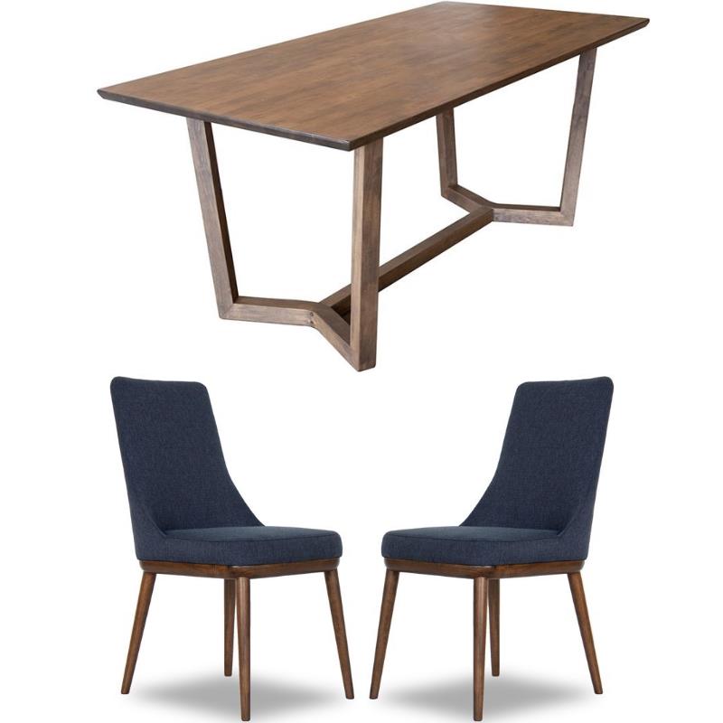 Home Square 3 Piece Furniture Set with Dining Table and 2 Dining Chairs