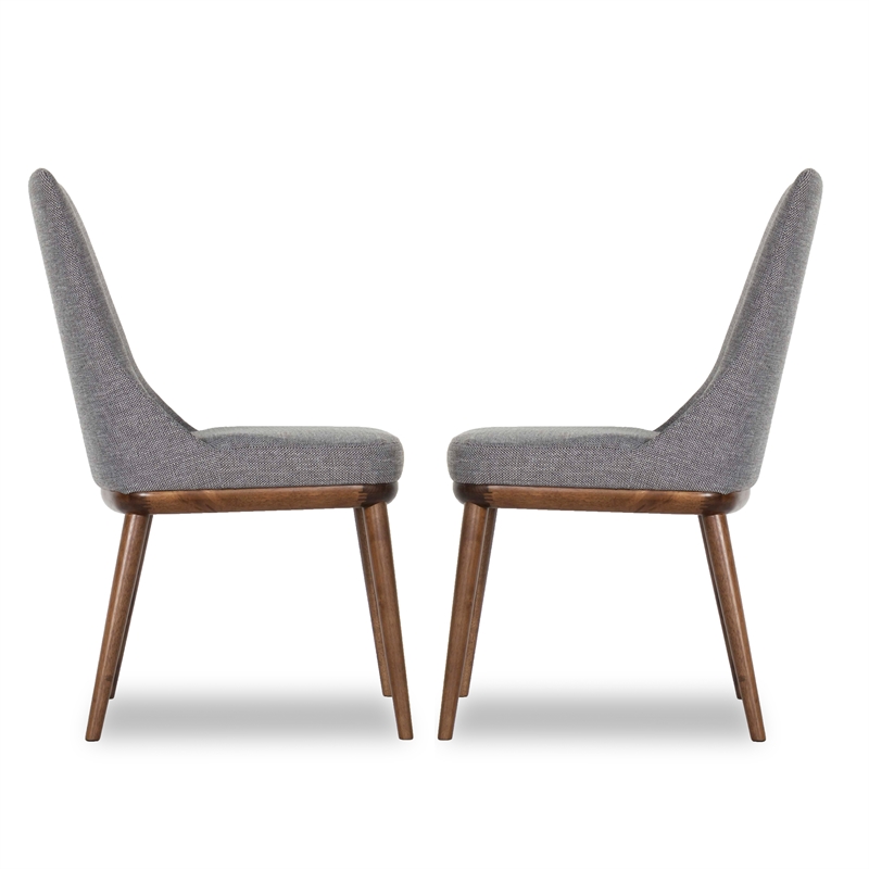 Home Square 3 Piece Set with Mid-Century Modern Dining Table and 2 Dining Chairs