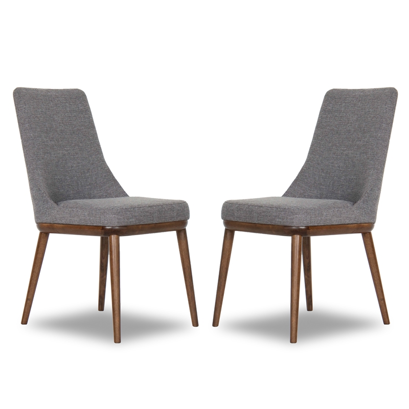 Home Square 3 Piece Set with Mid-Century Modern Dining Table and 2 Dining Chairs