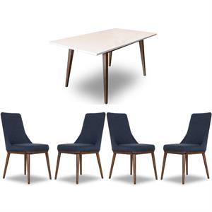Home Square 5 Piece Dining Set with Dining Table and 4 Dining Chairs