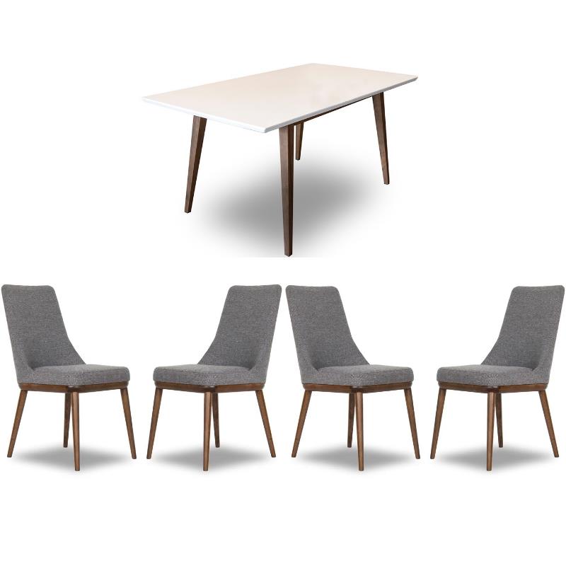 Home Square 5 Piece Dining Set with Dining Table & 4 Dining Chairs
