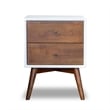 Home Square 3 Piece Solid Wood Bedroom Dresser & Nightstand Set in Walnut/White