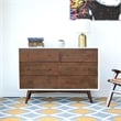 Home Square 3 Piece Solid Wood Bedroom Dresser & Nightstand Set in Walnut/White