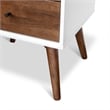 Home Square 3 Piece Solid Wood Bedroom Dresser & Nightstand Set in Walnut/White