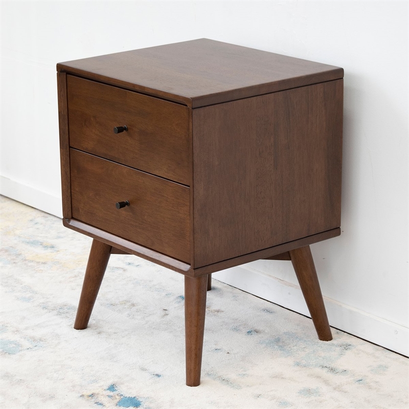 Home Square 2 Piece Furniture Set with Wood Nightstand and Dresser