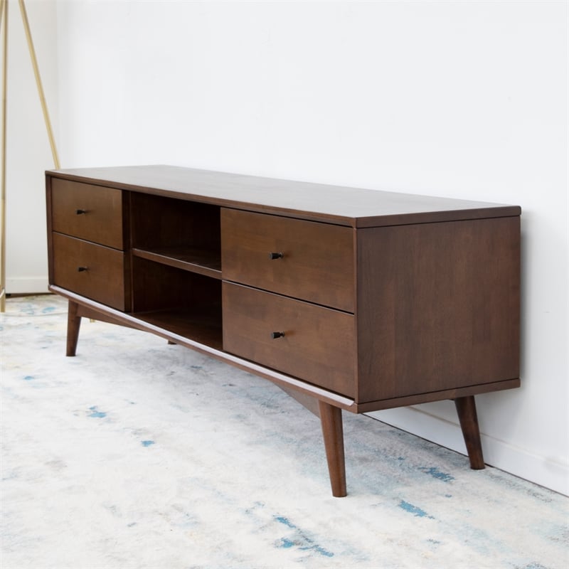 Home Square 3 Piece Furniture Set with Wood TV Stand and 2 Nightstands