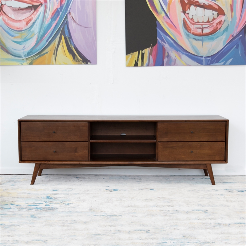 Home Square 3 Piece Furniture Set with Wood TV Stand and 2 Nightstands