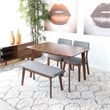 Home Square 2 Piece Furniture Set with Wood Dining Table and Large Bench