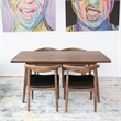 Home Square 3 Piece Furniture Set with Wood Dining Table and 2 Dining Chairs