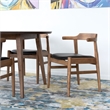 Home Square 3 Piece Set with Wood Dining Table and 2 Leather Dining Chairs