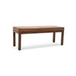 Home Square 2 Piece Furniture Set with Genuine Leather Bench and Ottoman