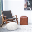 Home Square 2 Piece Furniture Set with Genuine Leather Bench and Ottoman