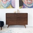 Home Square 4 Piece Furniture Set with Queen Platform Bed Nightstand & 2-Dresser