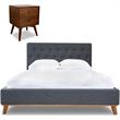 Home Square 2 Piece Furniture Set with Queen Platform Bed and Wood Nightstand