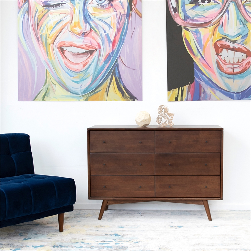 Home Square 4 Piece Set with Queen Platform Bed Nightstand and 2-Dresser