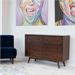 Home Square 4 Piece Set with Queen Platform Bed Nightstand and 2-Dresser
