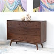 Home Square 4 Piece Set with Queen Platform Bed Nightstand and 2-Dresser
