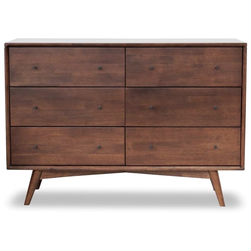 Home Square 3 Piece Set with Queen Platform Bed and 2 Wood Dressers